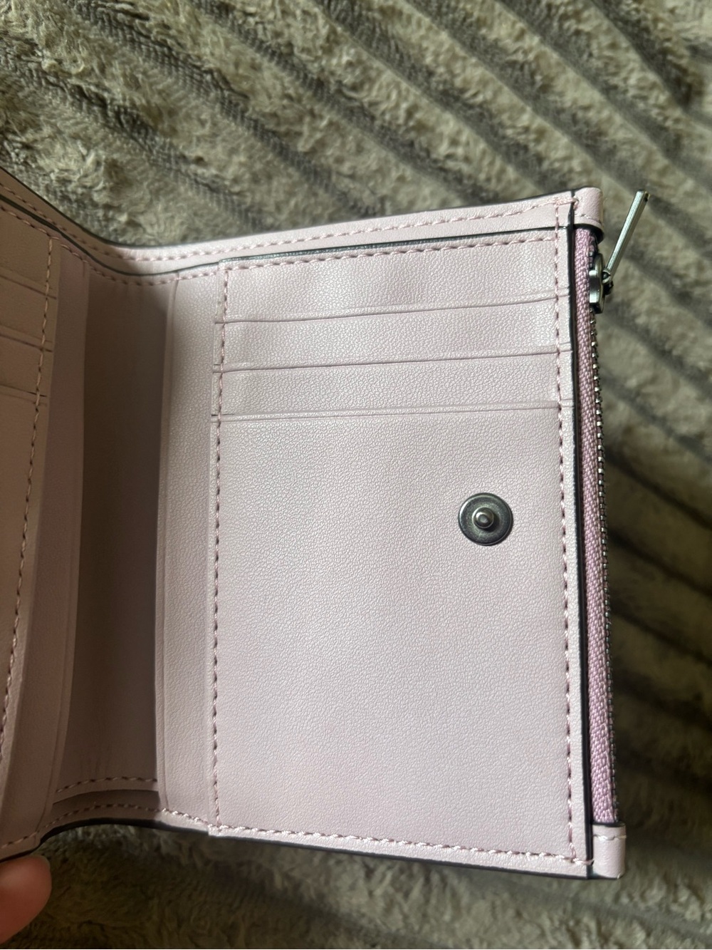Coach Lilac Zip Card Wallet with Metal 'C' Accent - Picture 3 of 4